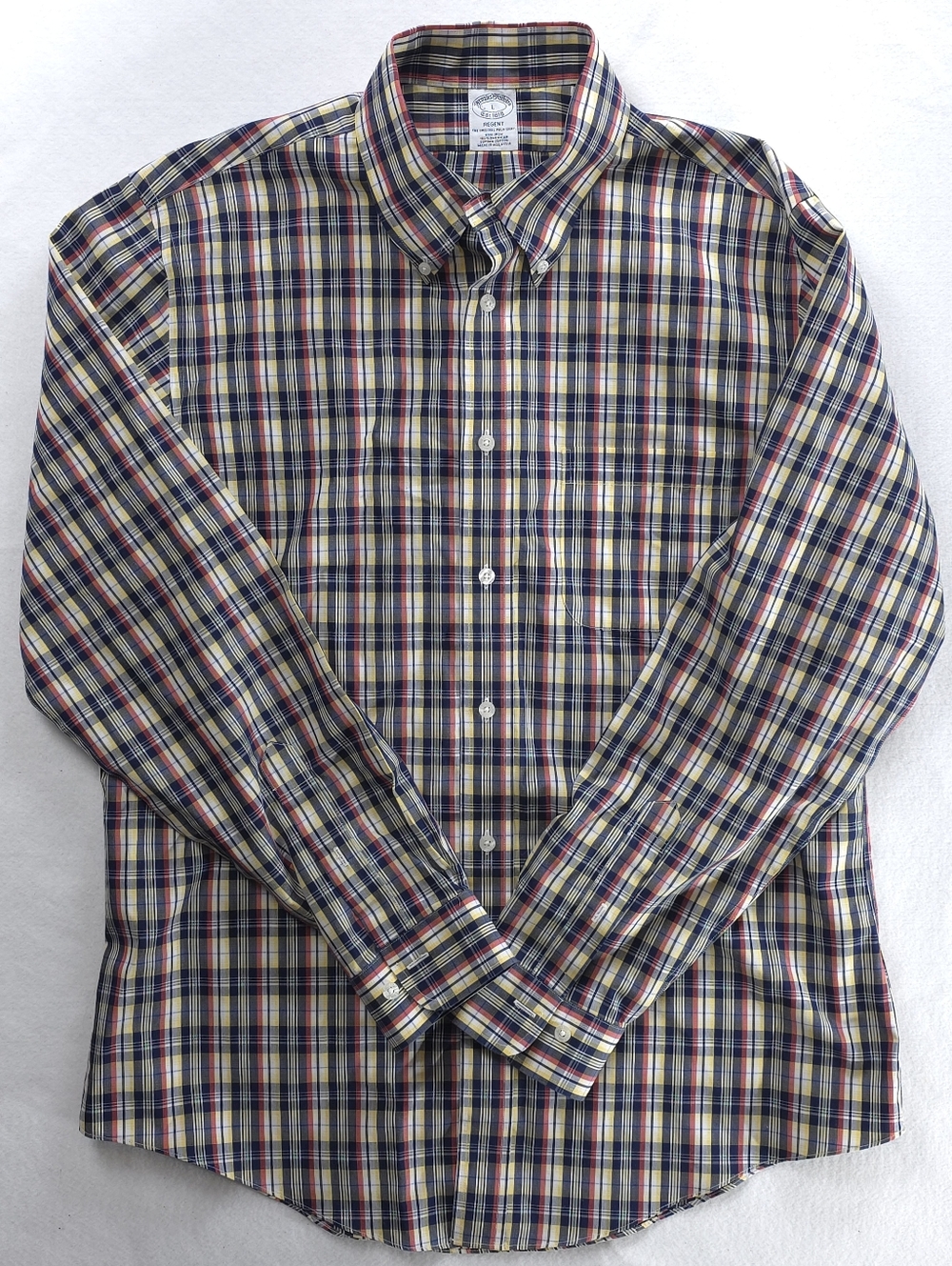 Brooks Brothers Regent Men’s L Plaid Button Down Shirt Supima Cotton